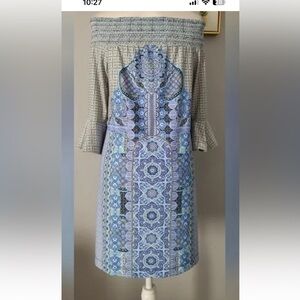 Cabana Life Blue Sheath Dress with Bell Sleeves